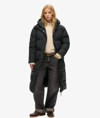 Abrigo acolchado largo con capucha Hooded