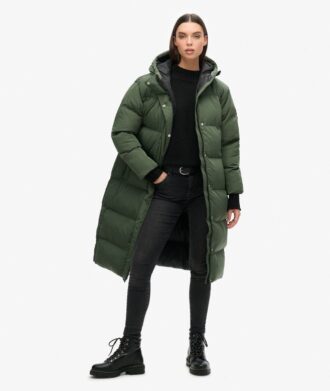 Abrigo acolchado largo con capucha Hooded