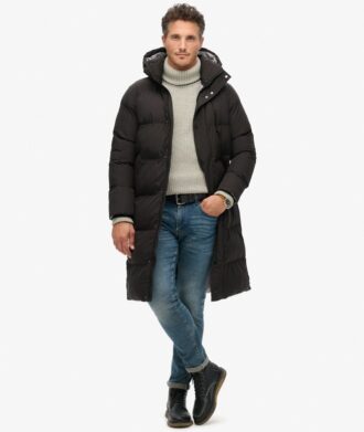 Abrigo acolchado largo con capucha Hooded