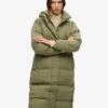 Abrigo acolchado largo con capucha Hooded