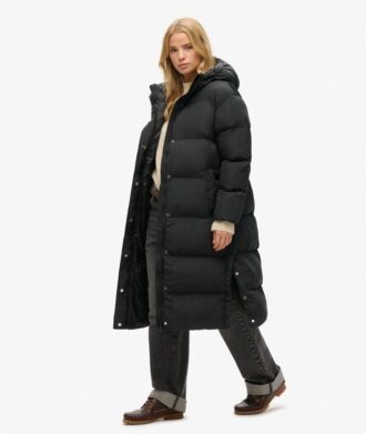 Abrigo acolchado largo con capucha Hooded