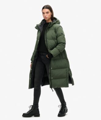 Abrigo acolchado largo con capucha Hooded