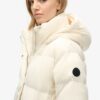 Abrigo acolchado largo con capucha Hooded