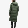 Abrigo acolchado largo con capucha Hooded