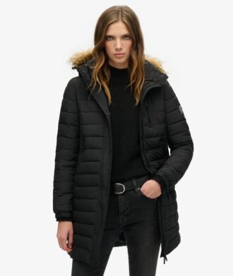 Abrigo Hooded de media longitud Puffer Fuji