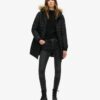 Abrigo Hooded de media longitud Puffer Fuji