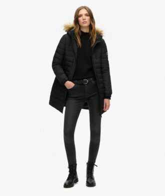 Abrigo Hooded de media longitud Puffer Fuji
