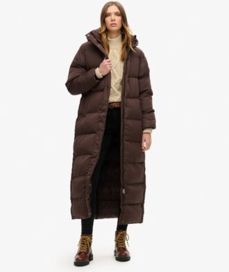 Abrigo Puffer largo con capucha