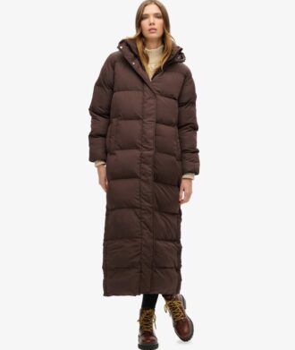 Abrigo Puffer largo con capucha