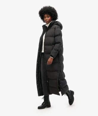 Abrigo Puffer largo con capucha