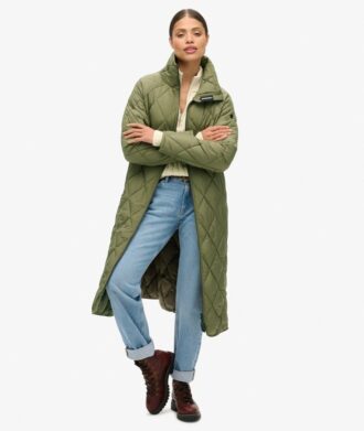 Abrigo superlargo con forro Quilted