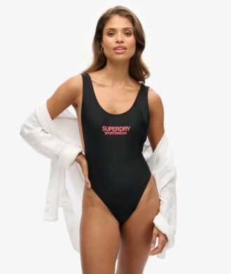 Bañador con espalda redondeada elástica