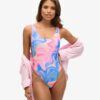 Bañador con espalda redondeada estampado