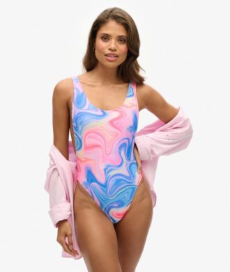 Bañador con espalda redondeada estampado