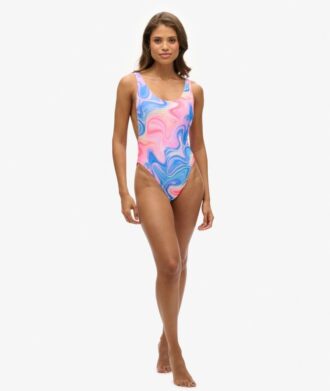 Bañador con espalda redondeada estampado