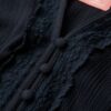 Blusa de manga larga con ribete de encaje y fruncidos