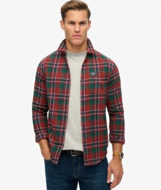 Camisa de leñador de algodón de manga larga