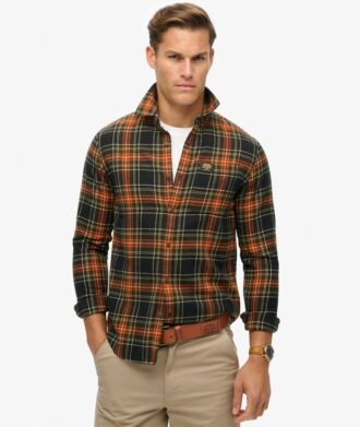 Camisa de leñador de algodón de manga larga