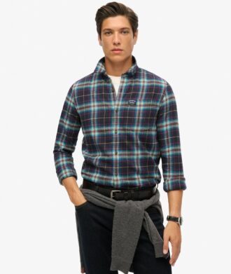 Camisa de leñador de algodón de manga larga