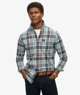 Camisa de leñador de algodón de manga larga