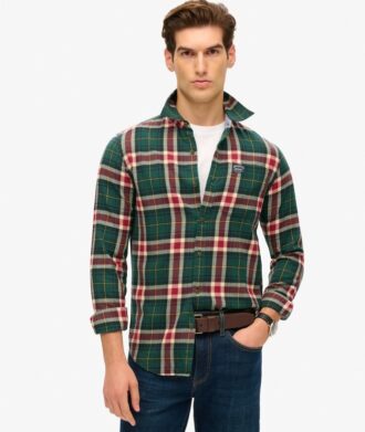 Camisa de leñador de algodón de manga larga
