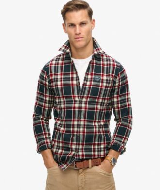 Camisa de leñador de algodón de manga larga