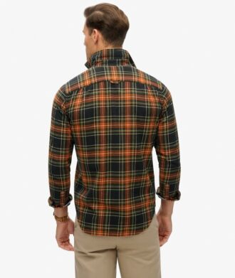 Camisa de leñador de algodón de manga larga