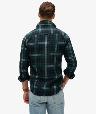 Camisa de leñador de algodón de manga larga