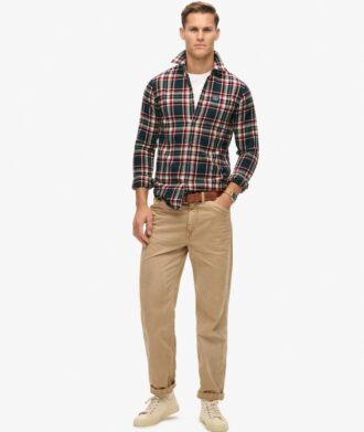 Camisa de leñador de algodón de manga larga