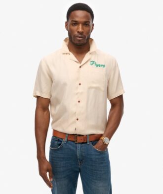Camisa de pantalón corto Vintage Bowling