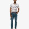 Camisas de lino estampadas con cuello abierto