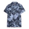 Camisas de lino estampadas con cuello abierto