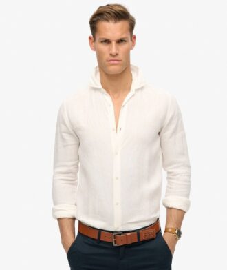 Camisas informales de lino de manga larga