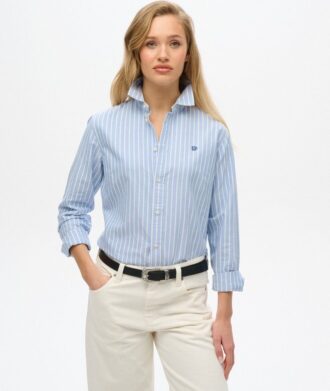 Camisas Oxford entalladas de manga larga