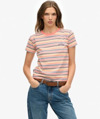 Camiseta ajustada a rayas con el logotipo Essential