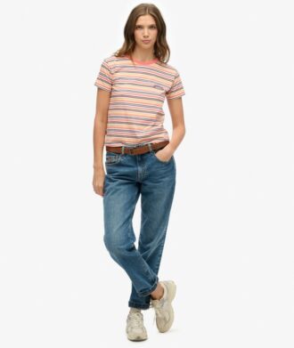 Camiseta ajustada a rayas con el logotipo Essential
