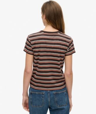 Camiseta ajustada a rayas con el logotipo Essential