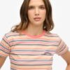 Camiseta ajustada a rayas con el logotipo Essential