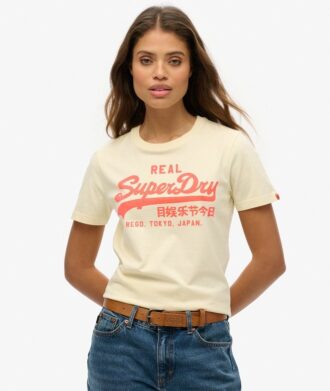 Camiseta ajustada con logo Vintage en neón