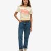 Camiseta ajustada con logo Vintage en neón