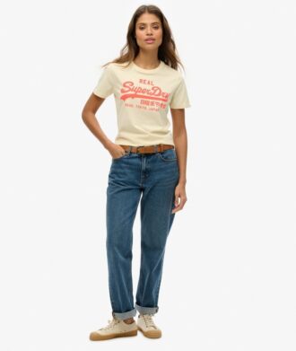 Camiseta ajustada con logo Vintage en neón