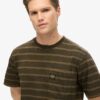 Camiseta con bolsillo y rayas texturizadas