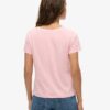 Camiseta con cuello en V bordada y efecto slub