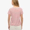 Camiseta con cuello en V bordado y efecto slub