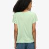Camiseta con cuello en V bordado y efecto slub