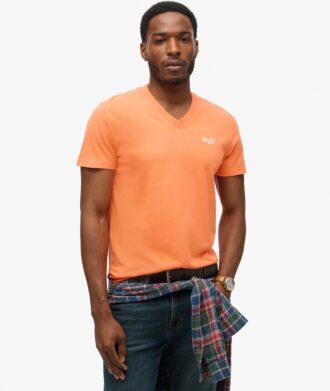 Camiseta con cuello en V y logotipo de Organic Cotton Essential