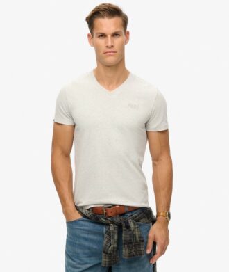 Camiseta con cuello en V y logotipo de Organic Cotton Essential
