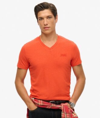 Camiseta con cuello en V y logotipo de Organic Cotton Essential