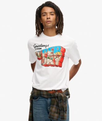 Camiseta con estampado de postal de viaje