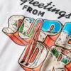 Camiseta con estampado de postal de viaje